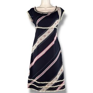 90's Vintage Cottage Core Midi Slip Dress w/ Lace Detailing Size S Whimsical